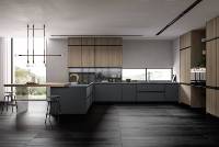 Kabinet Dapur Granit Stainless Steel Mewah dengan Desain Modular untuk Penggunaan Hotel, Vila, dan Apartemen
