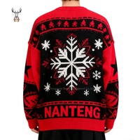 Pulls de Noël moches pour hommes Nanteng, col rond, en coton, style streetwear ample, motif têtes de mort amusantes, tricotés pour l'hiver