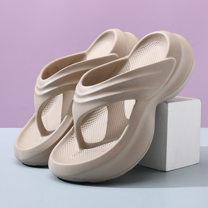 Sandalias de EVA para Mujer, con Plataforma, Antideslizantes, para Exteriores, en Blanco, Negro y Gris Cemento - Product Image 2