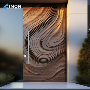 Porte d'entrée moderne en alliage d'aluminium avec panneau en verre trempé et revêtement résistant aux intempéries pour une utilisation en extérieur - Product Image 4