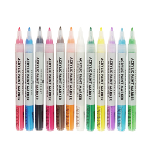 Juego de 12 Rotuladores de Pintura Acrílica de Calidad Artística, Punta Extra Fina de 0.7 mm, para Pintar sobre Roca - Product Image 1
