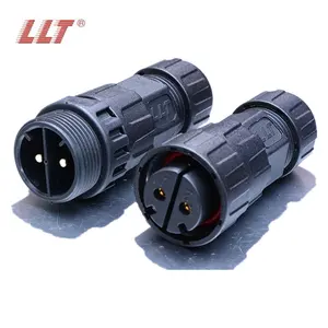 LLT Factory M25 35A IP68 2 Pin Screw Type LED Light Power Cable Waterproof Connector