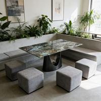 Moderner Luxuriöser Rechteckiger Marmor-Esstisch mit Wohnmöbel-Design