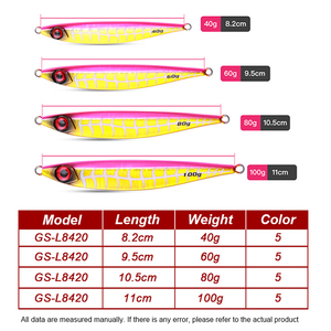 Leurre de jigging lumineux Jigging Pro 40g 60g 80g 100g, leurre de jigging de bord de mer pour <span class=keywords><strong>maquereau</strong></span>, leurre de pêche dur pour eau salée, équipement de pêche - Product Image 2