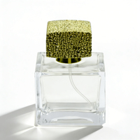 TXZ 430 Flacon de parfum carré en verre de luxe personnalisé de 50 ml avec bouchon à vis, flacon rechargeable, bouchons en plastique, emballage avec marquage à chaud