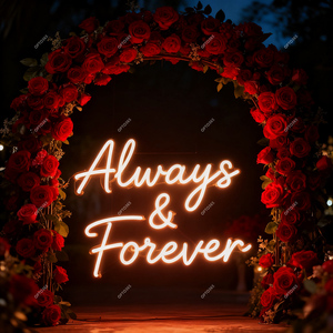 Letrero de Neón Luminoso Personalizado para Decoración de Bodas, Marco de Fotos <span class=keywords><strong>con</strong></span> la Frase 'Happily Ever After', Decoración de Pared para el Hogar, Letrero Luminoso <span class=keywords><strong>con</strong></span> Logotipo - Product Image 3