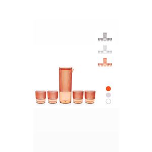 Juego de 5 jarras y vasos de colores surtidos para servir bebidas - Product Image 1