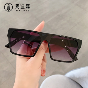 Maidis Square <b>Frame</b> Sunglasses Pc <b>Frame</b> Ac Lens Uv400 Unisex Gradient Blue Transparent Style - Product Image 3