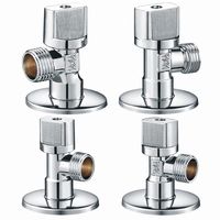 Robinet d'arrêt d'angle en laiton sans plomb chromé 1/2'' pour l'alimentation en eau des toilettes et des lavabos