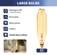 Ampoule LED vintage à filament doré ambre TT80, alimentée en courant alternatif, filament en spirale T24, E26 E27, lumières décoratives en verre pour Noël