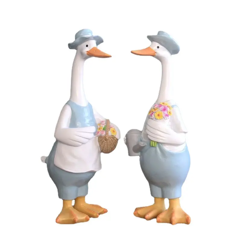 New Garden Decoration Cartoon Couple Duck Duck Home Furnishings Creative Resin Craft Gifts