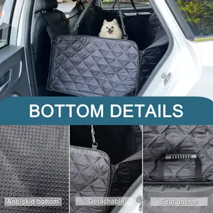 GeerDuo Pet Customize Extra Large Hard Bottom Foldable Waterproof Dog Car Back Seat Extender Covers For Large Dogs