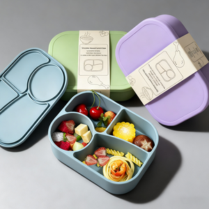 Thân Thiện Với Môi Tùy Chỉnh Xách Tay Silicone <span class=keywords><strong>Bento</strong></span> Hộp Ăn Trưa Set Take-Away Nước Thực Phẩm Chai <span class=keywords><strong>Leakproof</strong></span> Lưu Trữ Di Động <span class=keywords><strong>Container</strong></span> Mới - Product Image 4