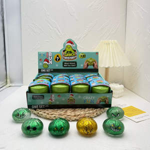 Juguete Antiestrés de Silicona con Forma de Mini Grinch Luminoso de Pectina y Maltosa, Estilo Navideño, Grinch de Pelo Verde, Unisex, Ciego - Product Image 1