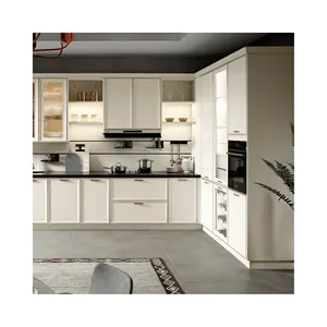 हल्के लक्जरी उच्च गुणवत्ता अनुकूलित आधुनिक घर मैट पेंटेड किचन कैबिनेट फर्नीचर