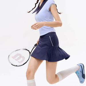 Ensemble de tenue de tennis pour femme personnalisable, coupe ajustée, séchage rapide, anti-exposition, pour course en extérieur, fitness, jupe de tennis et yoga - Product Image 6