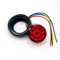 Feu de position latéral ambre 9 LED de 2,6 po, lampe de dégagement ronde stroboscopique 12-24 V pour camion et remorque