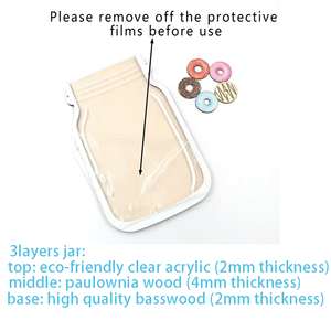 High Quality <strong>Reward</strong> <strong>Jar</strong> With Wood Donut Tokens Cotton Bag Sticker Letters Classroom Chore Chart Gifts for Kids Back to School - Product Image 4