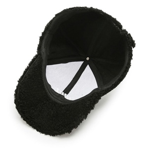 High Quality Eco Sustainable Winter Wool Fleece Designer Custom Embroidery Logo Furry Fur Skull Gorras Sports Baseball Caps Hats - Product Image 6