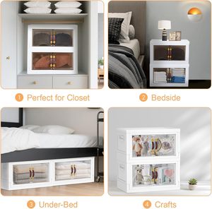 Boîte de rangement à chaussures moderne et élégante en plastique transparent crème, à un seul niveau, durable et multifonctionnelle, pour le salon - Product Image 6