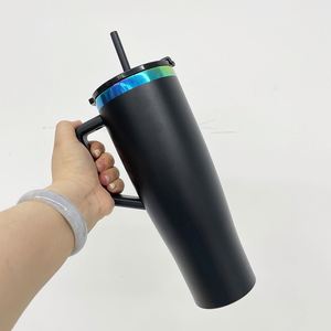 Gobelet isotherme incurvé arc-en-ciel en acier inoxydable 40 oz avec logo personnalisé, anti-fuite, écologique, isolation thermique 6-12h, gravure laser - Product Image 2