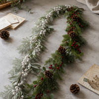 Guirlande de Noël en aiguilles de pin artificielles vertes de qualité supérieure pour la maison, les centres commerciaux, les cérémonies intérieures et les décorations de fêtes