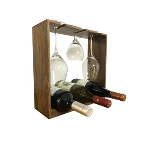 Деревянная деревянная стеллаж для вина с 3 стеклянными витринами, вешалка для вина с подносом для хранения, столешница для 4 бутылок, свободно стоящий пол