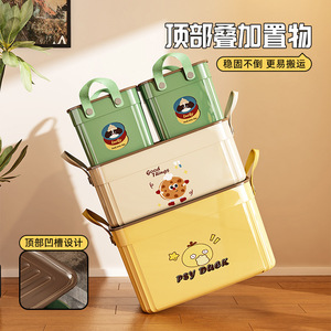 Toys Organizer Plastic <b>Storage</b> <b>Box</b> With Lid Rectangle <b>Stackable</b> For Kids Room Large Capacity Cartoon Design Wenzhou Made - Product Image 4