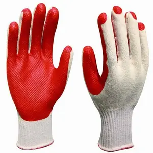 红钻槽橡胶乳胶涂层棉手套层压橡胶建筑工作手套橡胶涂层小龙虾手套