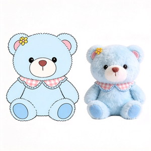 Nuovo Design Orsetto Blu di Peluche Personalizzato, Simpatico Orsetto Animale di Peluche, Orsetto Blu di Peluche all'Ingrosso - Product Image 1