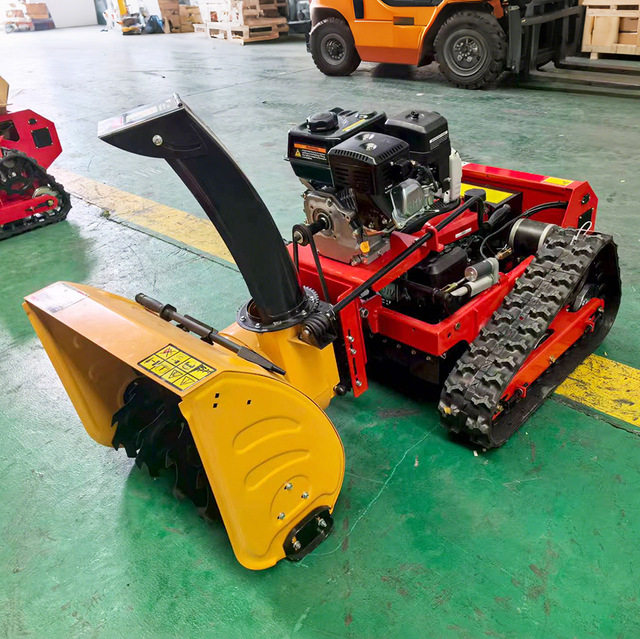 High Quality CE Remote Control Lawn Mower Gasoline Crawler Remote Control Mower Multifunctional Robotic Mowers With Snowplow