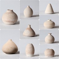 Jingdezhen céramique moderne fait à la main poterie grossière écologique sur vitrage fleur séchée Vase de table porcelaine petit ornement