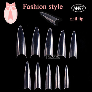 TSZS <span class=keywords><strong>XXL</strong></span> Stiletto Puntas postizas Extra largas C Curva ABS Cubiertas de uñas para dedos Cubierta completa Uñas francesas transparentes para salones - Product Image 2