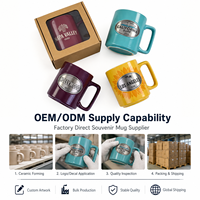 Tazas de Cerámica Personalizadas con Lugares Emblemáticos de Estados Unidos, Tazas de Café de Porcelana con Logotipo de Cobre
