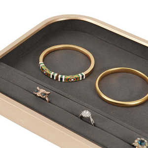 OEM Customized LOGO Creative Stackable Ring Tray Metal Edge Jewelry Display for Ear Rings Necklace <b>Stacking</b> Jewelry <b>Boxes</b> Trays - Product Image 5