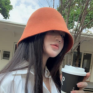 Groothandel Vrouwen Herfst Winter Wol Emmer Hoeden Effen Kleur Zachte Vintage Mode Zoete Custom Vilt Fedora Emmer Hoed - Product Image 6