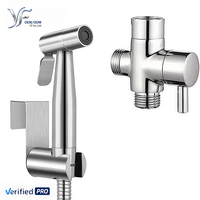 YF 2026 Nouveauté : Ensemble de pulvérisateur de bidet mural moderne en acier inoxydable 304, jet vertical, tuyau flexible, idéal pour toilettes et cuisine