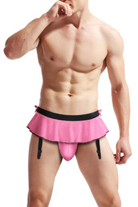 FF5221 Sous-vêtements sexy pour hommes, string, slip de bain, culotte en dentelle, lingerie sexy pour hommes avec jarretière - Product Image 6