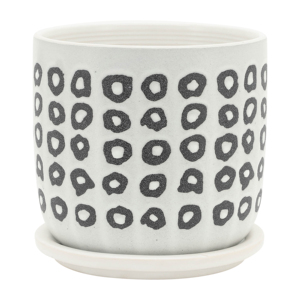 Vasi in ceramica con sottovasi, fioriere moderne per piante da interno, set di due vasi decorativi - Product Image 4