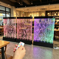 Cloison murale à bulles d'eau verticale autoportante, moderne, écologique, étanche, avec éclairage LED RGB à télécommande pour cuisine de villa