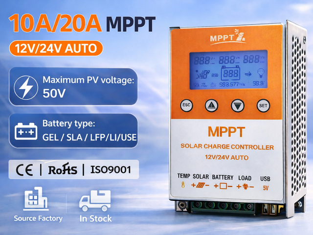 New Design 10A 20A Mppt Solar Charge Controller for Solar System Charge Controller Mppt