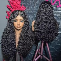Perruques bouclées birmanes sans colle 13x4 avec dentelle frontale HD transparente, densité 200%, cheveux vierges bruts, perruques de cheveux humains bouclés Pixie Water Wave