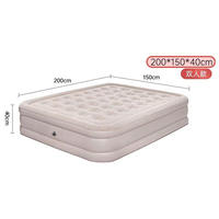 Lit d'air gonflable en PVC anti-fuite, design surélevé, pompe intégrée, pliable, portable, matelas pneumatique pour la maison