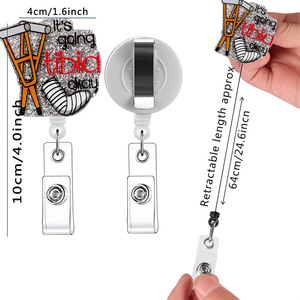 Cross-border medical staff acrylic phone badge/<b>ID</b> card <b>holder</b>, retractable IV drip bottle with glitter and easy-pull buckle - Product Image 2