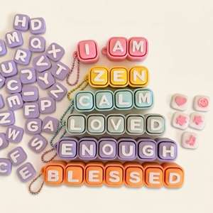 3D Printed <b>Keyboard</b> Clicker Keychain -Fidget Stress Relief Toy with Letter Symbol Customization Keychain Pendant - Product Image 1