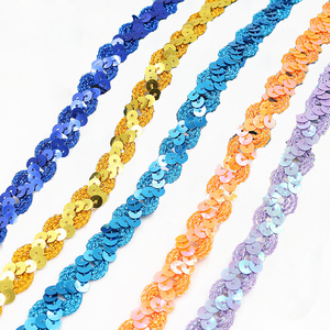 15Mm Rèm May Bện Polyester Ren Tự Làm Phụ Kiện May Mặc Dancewear Cắt Tỉa Giá Rẻ Quần Áo Sân Khấu Sequined Bện Ren <span class=keywords><strong>Trim</strong></span> - Product Image 1