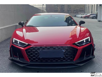 Kit carrosserie décoratif amélioré en fibre de carbone style capot avec lèvre de pare-chocs avant et aileron pour Audi R8 21-22, kit de voiture personnalisé