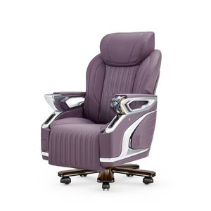 เก้าอี้สำนักงานผู้บริหารระดับสูงแบบปรับระดับได้พร้อมพนักพิงศีรษะแบบพับได้ เก้าอี้รถยนต์ไฟฟ้า VIP ระดับหรู - Product Image 4