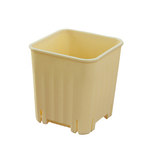 Vaso di fiori succulento in plastica quadrata spessa gialla con Design semplice con rifinitura opaca - Product Image 5