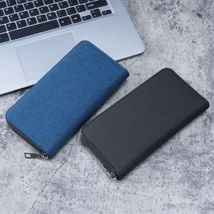 Cartera de Mano de Lona y PU para Hombre, Gran Capacidad, Múltiples Ranuras para Tarjetas, con Cierre Largo y Función Antirrobo - Product Image 3